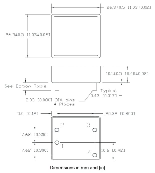 Plan mécanique - TDK-Lambda Modules MOSFET à joint torique i1R